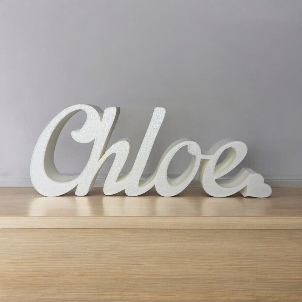 Chloe Name Sign White Freestanding Decor Personalized Gift Nursery